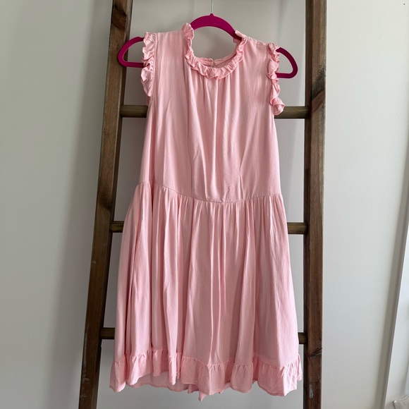 Pink High Neck Ruffle Dress - Picture 1 of 5